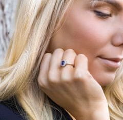 Beneto Strieborný zásnubný prsteň á la vojvodkyňa Kate AGG267 (Obvod 52 mm)