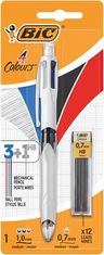 Bic Guľôčkové pero a mechanická ceruzka 2v1 + grafitová tuha "4 Colours", blister, 942103