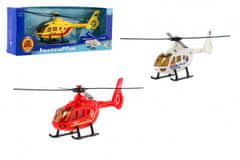 Teddies Vrtuľník/Helikoptéra záchranných zložiek kov/plast 18cm 3 druhy