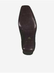 Tamaris Čierne kožené členkové topánky na vysokom podpätku Tamaris 38