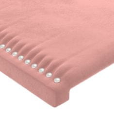 shumee Čelo postele s LED ružové 100x5x118/128 cm zamat