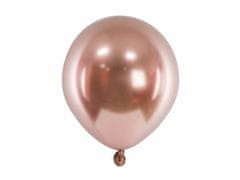 PartyDeco Saténové balóny ružovo zlaté 12cm 50ks