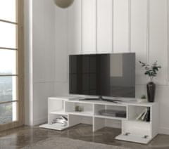 VerDesign DUOS rovný/rohový TV stolík, biely