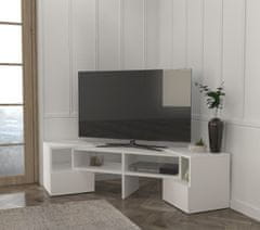 VerDesign DUOS rovný/rohový TV stolík, biely