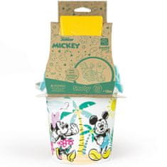 Smoby Zelené vedierko Mickey Minnie Mouse s pieskovými doplnkami a bioplastovou kanvičkou na polievanie