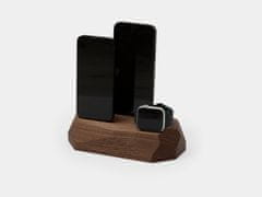 Oakywood Trojitá dokovacia stanica pre iPhone, Apple Watch a AirPods, orechová