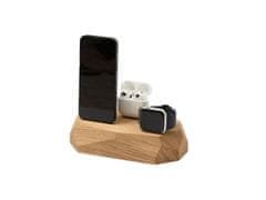 Oakywood Trojitá dokovacia stanica pre iPhone, Apple Watch a AirPods, Oak