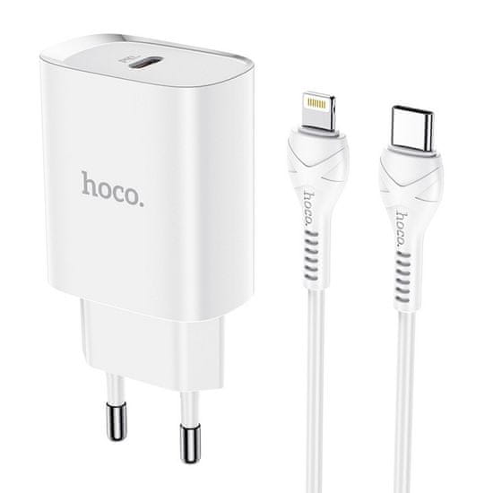 Universal Hoco N14 nabíjačka TYP C PD20W Fast charge smart charging,kábel iPhone Lightning Biela