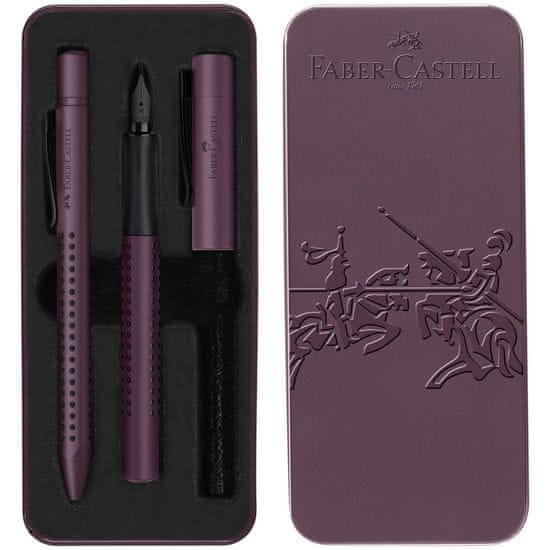 Faber-Castell Súprava Grip Edition plniace pero M+guľôčkové pero, Berry