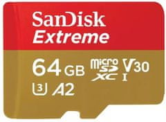 Micro (SDXC) SanDisk Extreme 64GB 170MB/s UHS-I U3 + SD adaptér (SDSQXAH-064G-GN6MA)