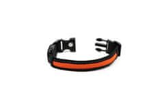 limaya LED svietiaci obojok pre psov Black 3D - Orange strip M (33 cm - 50 cm)