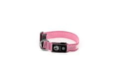 limaya LED svietiaci obojok pre psov Pink - white strip M (33 cm - 50 cm)