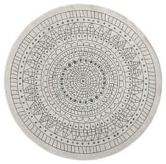 NORTHRUGS Kusový koberec Twin-Wendeteppiche 103103 creme grün – na von aj na doma 200x200 (priemer) kruh