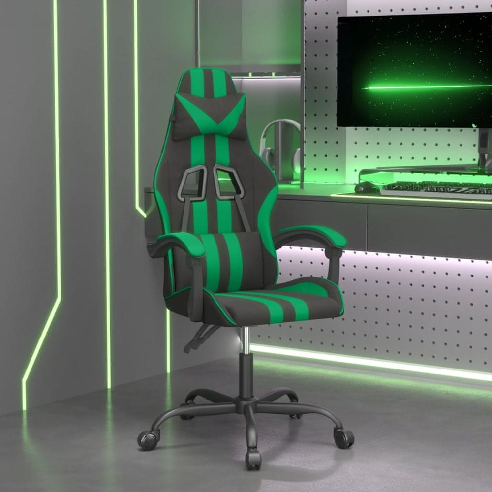 Petromila vidaXL Herná stolička čierna a zelená umelá koža