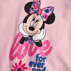 Sun City Dievčenské tričko kraťasy komplet Minnie Mouse Love růžový Velikost: 128 (8 let)