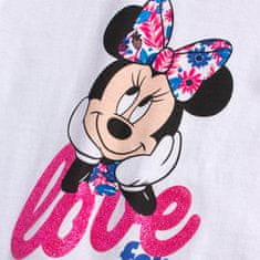 Sun City Dievčenské tričko kraťasy komplet Minnie Mouse Love bílý Velikost: 98 (3 roky)