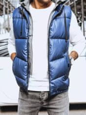 Dstreet Pánska prešívaná silná vesta s kapucňou Extreme modrá svetlá XXL