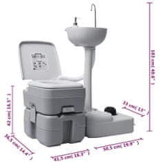 Vidaxl Prenosná kempingová toaleta a umývadlo s nádržou na vodu