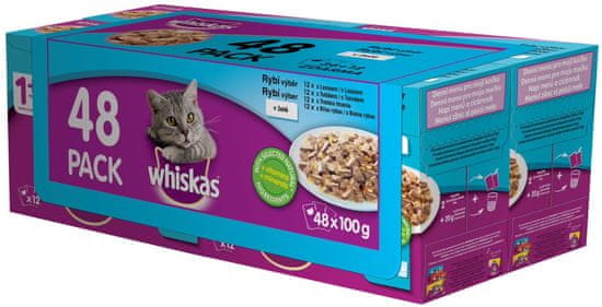Whiskas kapsičky rybí výber v želé pre dospelé mačky 48 x 100g