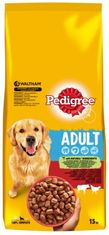 Pedigree granule hovädzie a hydinové pre dospelých psov 15 kg