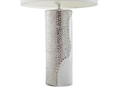 Beliani Biela a strieborná stolná lampa na nočný stolík AIKEN