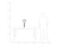 Beliani Biela a strieborná stolná lampa na nočný stolík AIKEN
