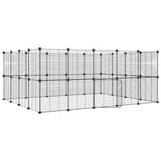 Petromila vidaXL 36-panelová klietka pre domáce zvieratá čierna 35x35 cm oceľ