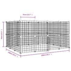 Petromila vidaXL 28-panelová klietka pre domáce zvieratá čierna 35x35 cm oceľ