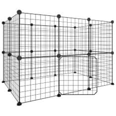 Petromila vidaXL 20-panelová klietka pre domáce zvieratá čierna 35x35 cm oceľ