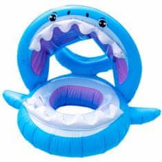 WOWO Detský nafukovací plavací krúžok so sedadlom a šiltom proti žralokom, do 23 kg