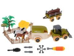 WOWO Poľnohospodárska Technika, Traktor pre Farma Zvieratá s Kone + Skrutkovač