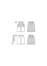 Burda Strih Burda 5991 - Prepínacia sukňa s vysokým pásom, áčková sukňa, džínsová sukňa