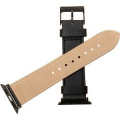 FIXED Leather Strap kožený řemínek pre Apple Watch 42/44/45mm čierna, FIXLST-434-BK