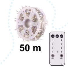 Aga LED Svetelná reťaz na bicykli 50 m 500 LED s diaľkovým ovládaním Viacfarebná + Teplá biela