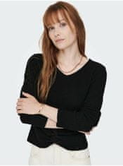 Jacqueline de Yong Čierny rebrovaný sveter JDY Liva XL