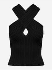Jacqueline de Yong Čierny dámsky rebrovaný top JDY Morgy XL