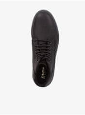Geox Čierne pánske členkové kožené topánky Geox Ghiacciaio 41