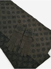 Guess Sada dámskych vzorovaných rukavíc a šálu v čierno-hnedej farbe Guess S