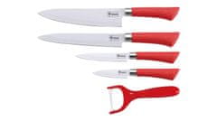 Royalty Line 6-dielna súprava nožov so škrabkou a stojanom RL-CW5STR / červená
