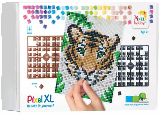 Pixelhobby Diamantové maľovanie - sada 4 základných dosiek - Tiger