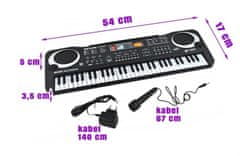 ISO Elektronický keyboard pre deti + mikrofón a adaptér 61 kláves