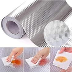 Ochranná hliníková samolepiaca fólia do kuchyne s technológiou Pro-Heat (61x300 cm, strieborná) | ALUMAX