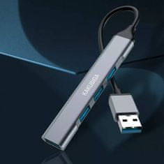 Kaku KSC-751 HUB adaptér USB - 3x USB 2.0 / USB 3.0, šedý