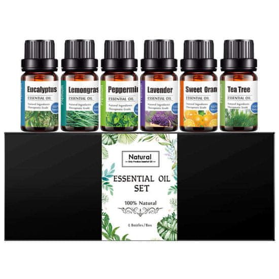 Natural Essential Darčeková sada 6 prírodných esenciálnych olejov Natural Essential Oils