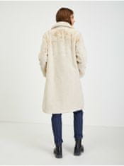 Guess Béžový dámsky zimný kabát z umelej kožušiny Guess Angelica XL