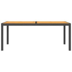 Vidaxl Záhradný stôl 150x90x75 cm polyratan a akáciové drevo čierny