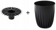 Lamela Plastový kvetináč s vložkou Mira Eco 14,5 cm čierny