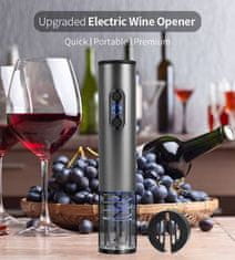 Elektrická vývrtka na víno WineOpener silver