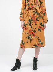 Jacqueline de Yong Žltá kvetovaná midi sukňa Jacqueline de Yong Solis S