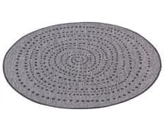NORTHRUGS Kusový koberec Twin-Wendeteppiche 105418 Night Silver kruh – na von aj na doma 140x140 (priemer) kruh